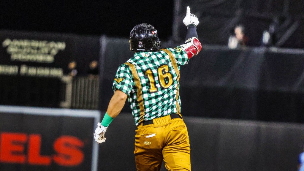 Luis Castillo salutes the Wisconsin Timber Rattlers bullpen after his second home run of the game against the South Bend Cubs on August 29, 2026.