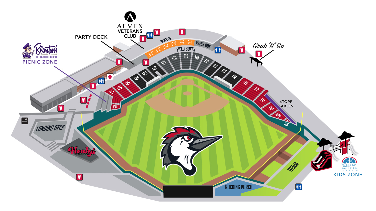 Segra Stadium Seating Map | Woodpeckers