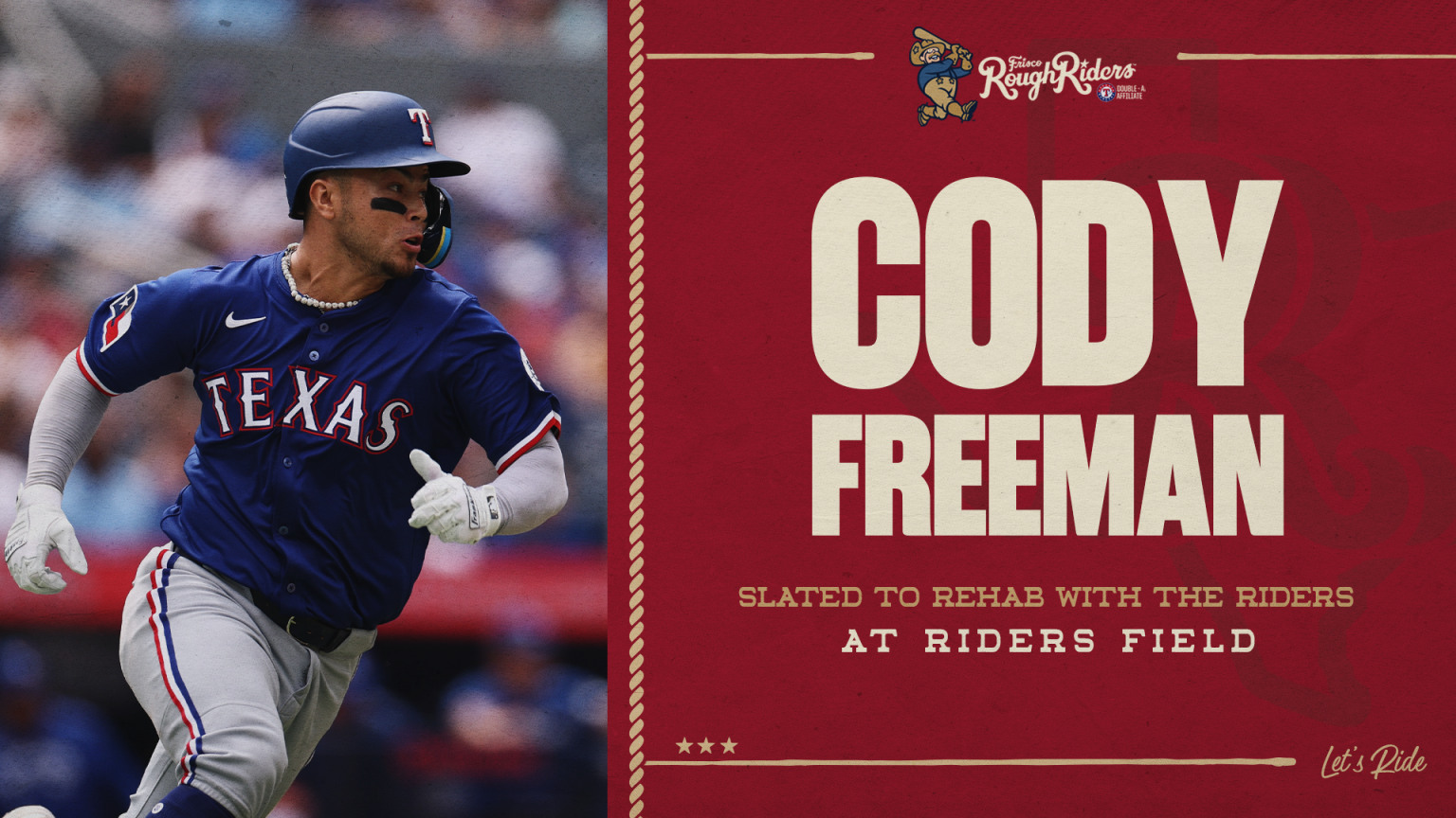 Cody Freeman Rangers Cody Freeman expected to begin rehab assignment with RoughRiders