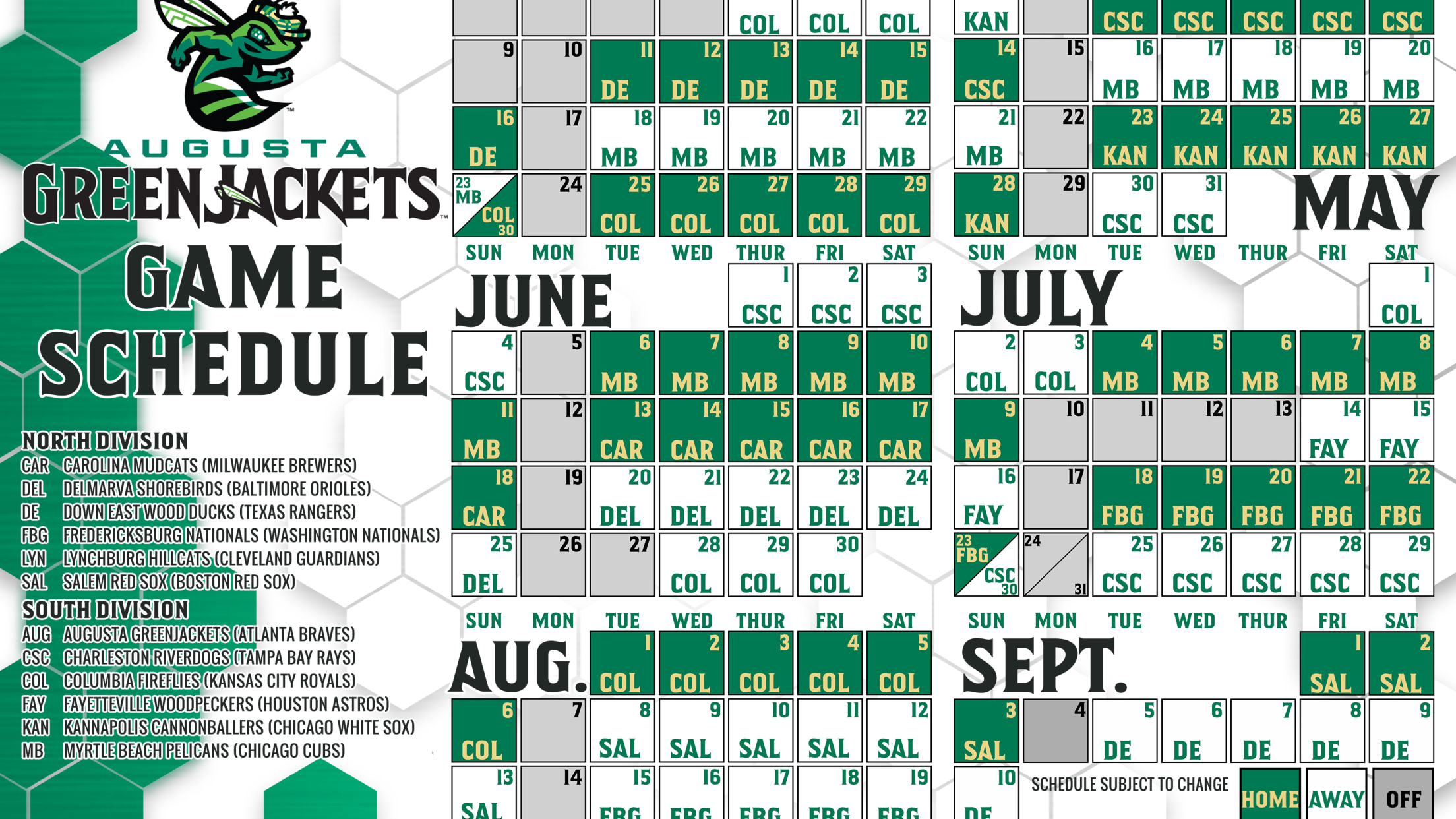 GreenJackets Announce 2023 Schedule