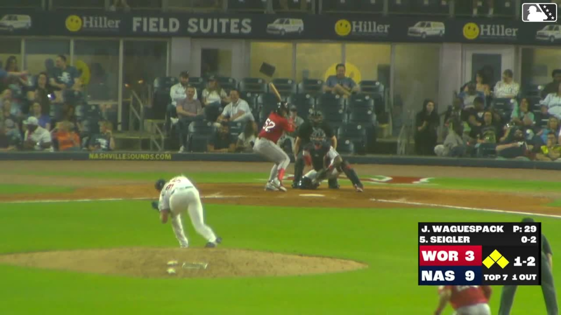 Anthony Seigler grounds out, second baseman Freddy Zamora to first baseman Brock Wilken. Nate Eaton scores. Kristian Campbell to 3rd. Mickey Gasper to 2nd.