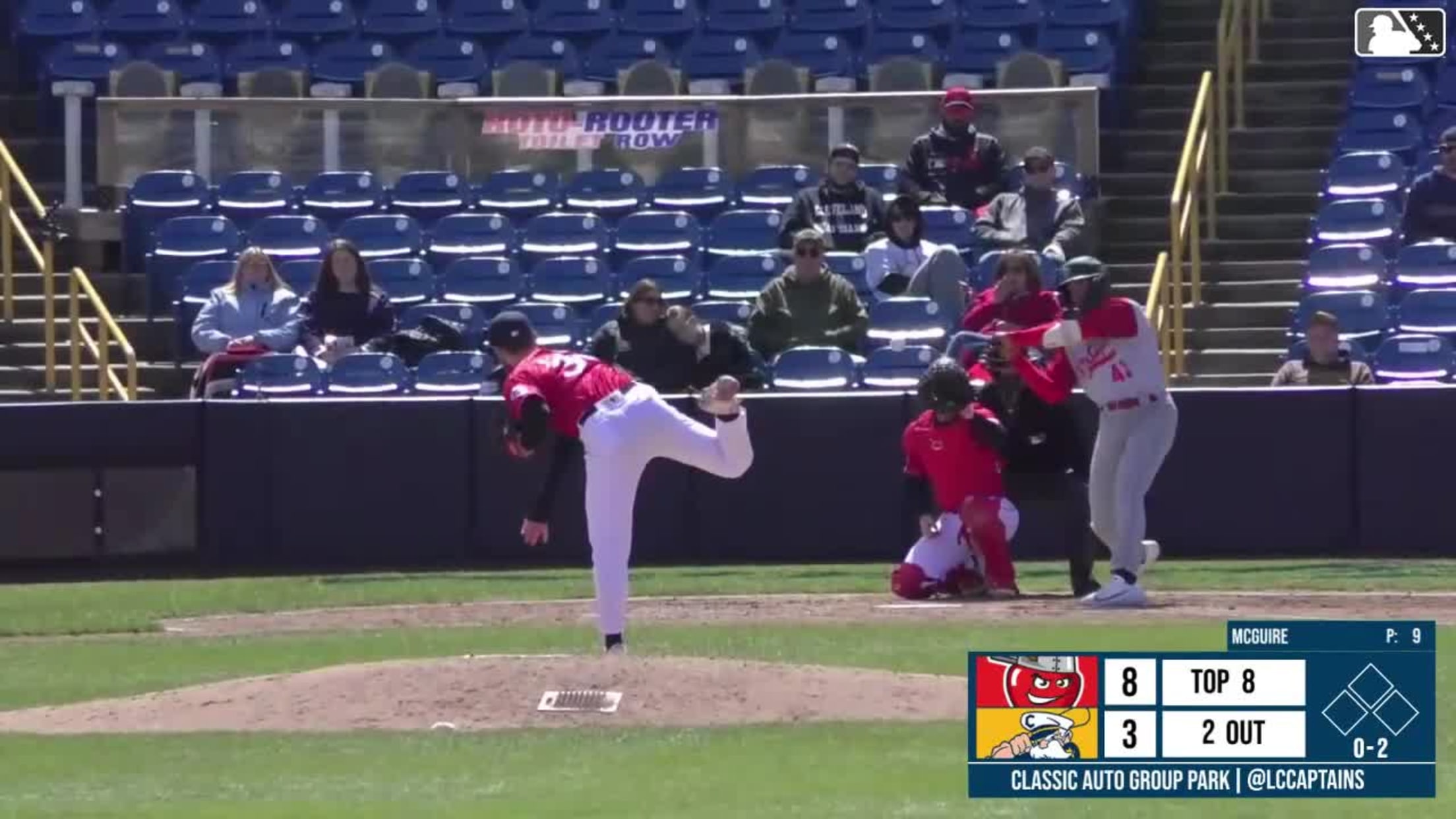 Jake Cunningham homers (4) on a fly ball to center field.