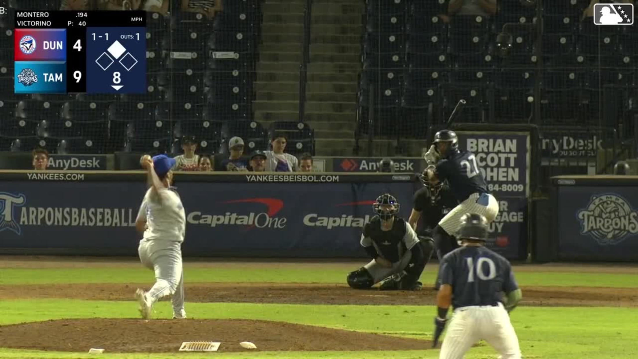 Willy Montero singles on a ground ball to right fielder Yorman Licourt. Hans Montero scores.
