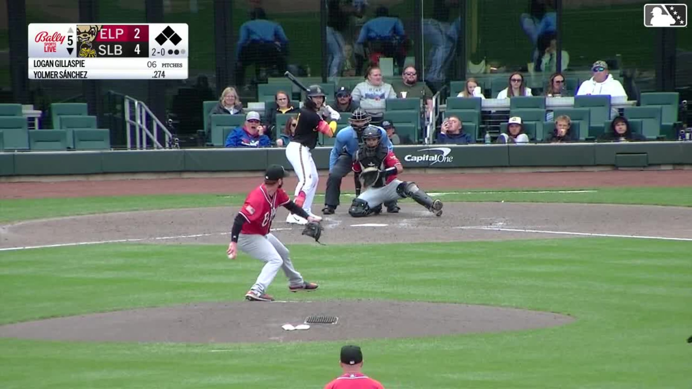 Yolmer Sánchez singles on a line drive to center fielder Carlos Rodríguez. Denzer Guzman scores. Nelson Rada scores. Bryce Teodosio to 3rd.