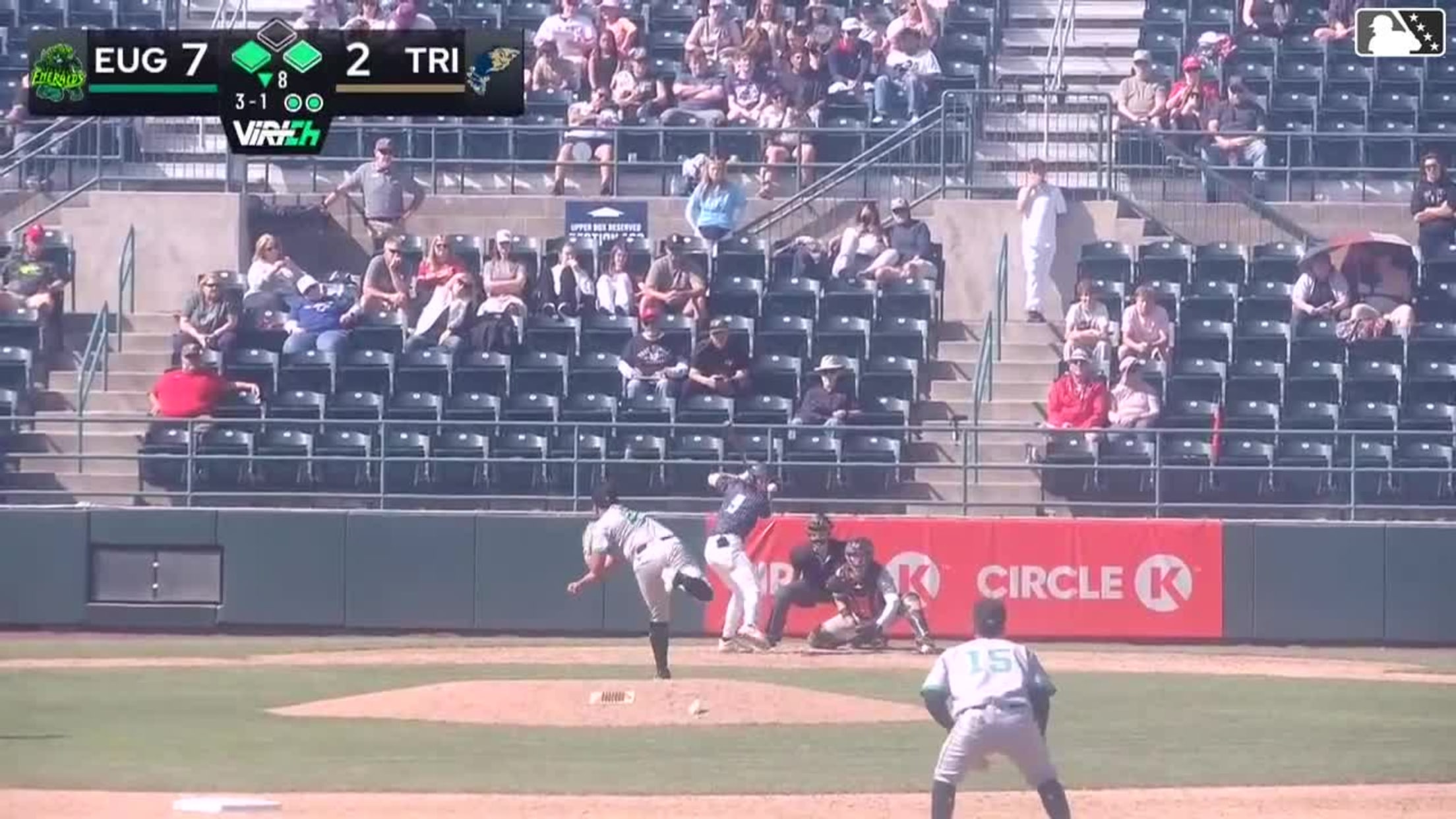 Gage Harrelson singles on a ground ball to shortstop Jean Carlos Sio. Juan Flores scores. Ryan Nicholson to 2nd.