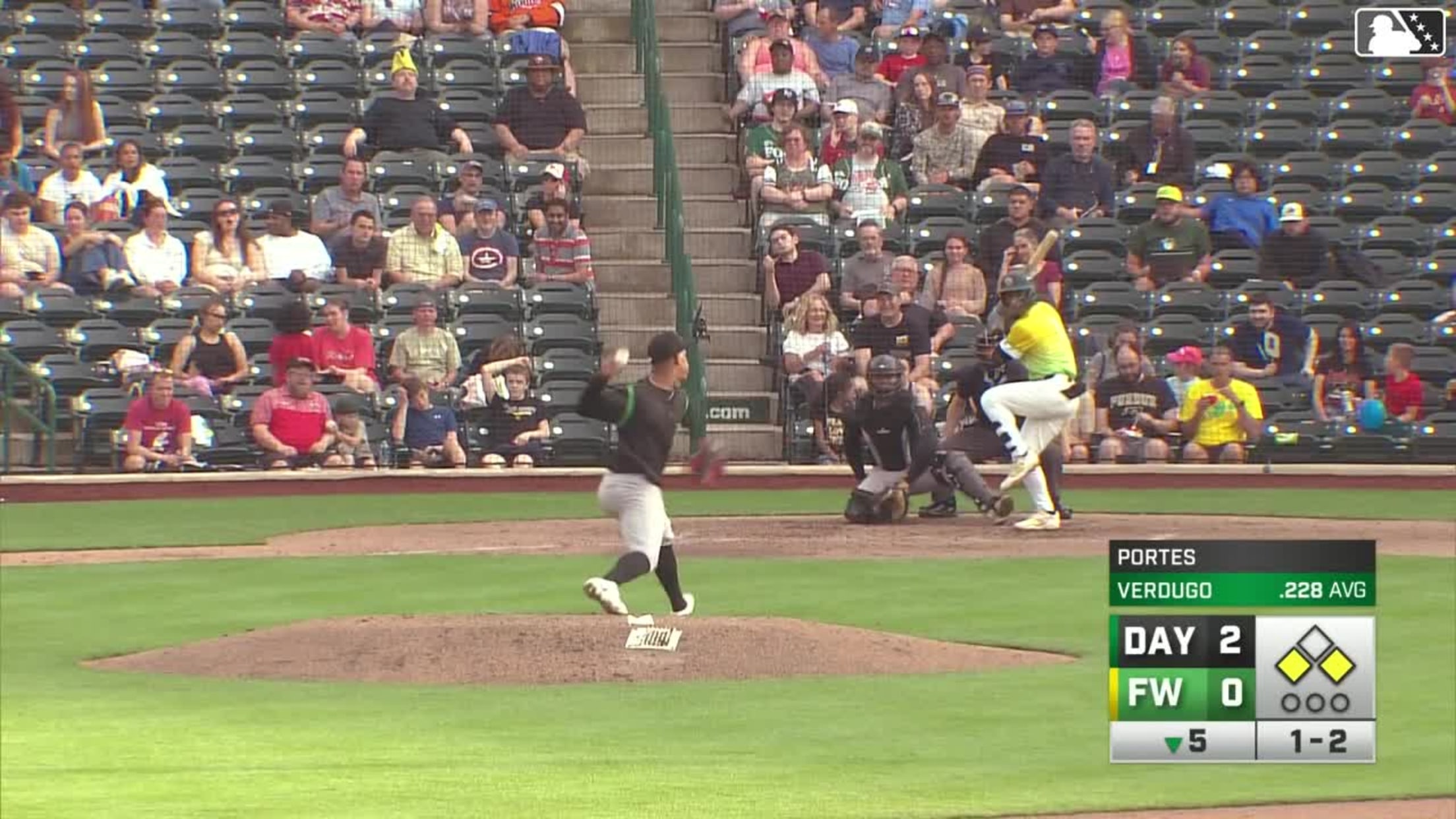 Rosman Verdugo out on a sacrifice fly to center fielder Kien Vu. Kasen Wells scores.