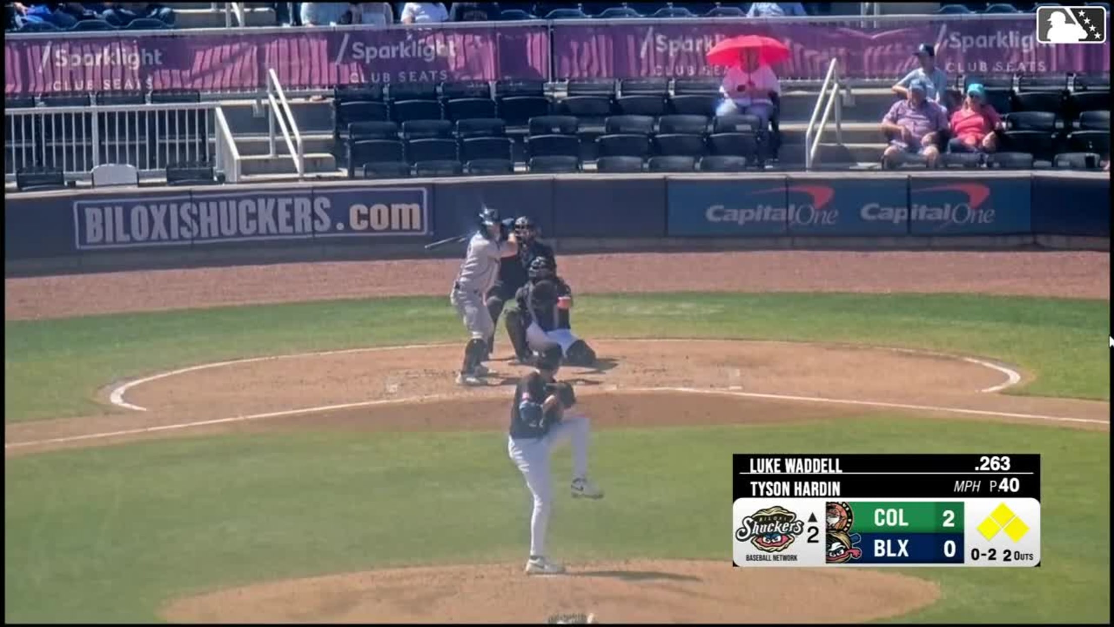Tyson Hardin In play, run(s) to Luke Waddell