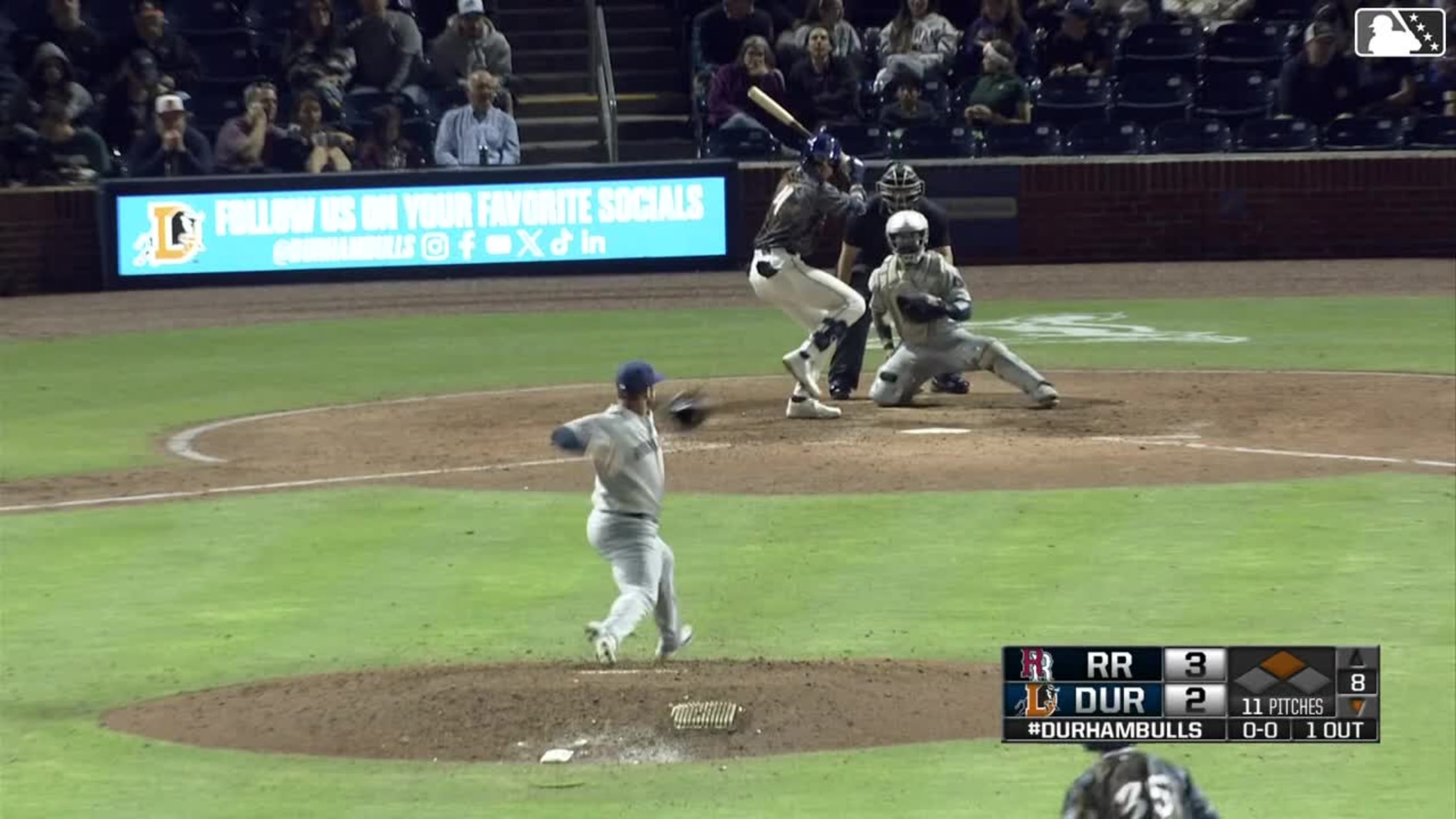 Cooper Kinney singles on a line drive to left fielder Trevor Hauver. Homer Bush Jr. scores.