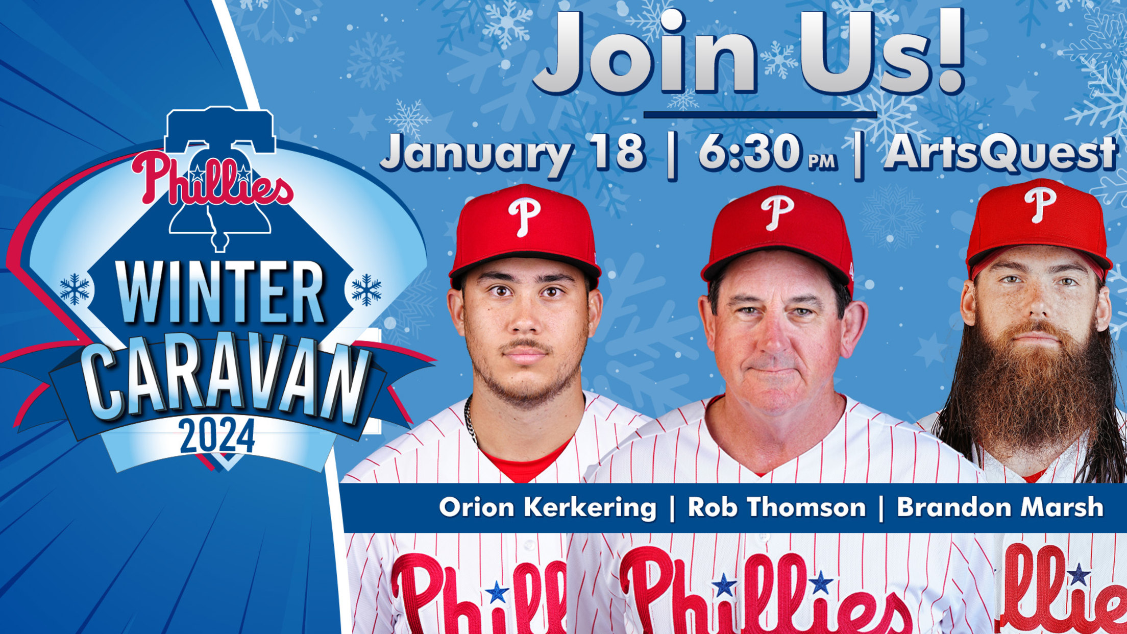 Rob Thomson, Brandon Marsh, Orion Kerkering, Velandia to Attend
