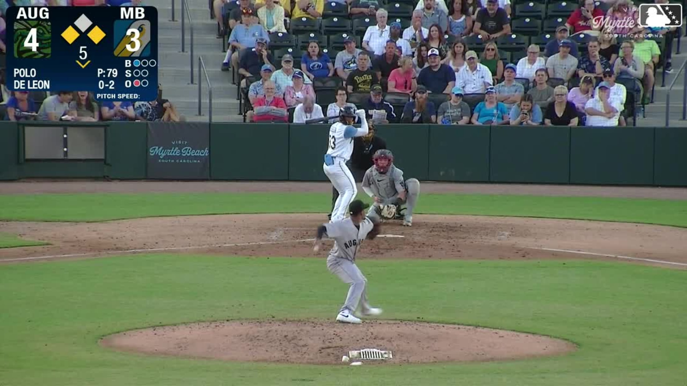 Darlyn De Leon out on a sacrifice fly to right fielder Junior Garcia. Henniel Alcala scores.