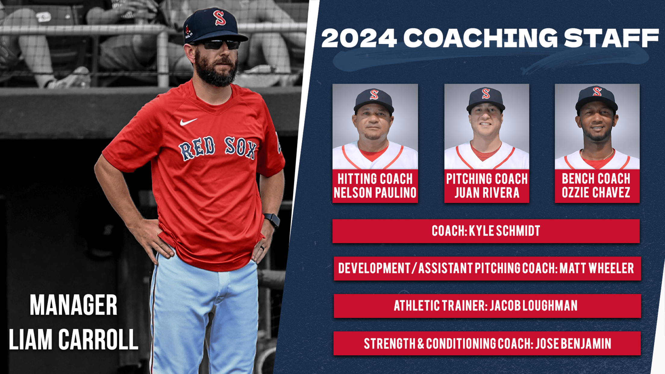 Salem Red Sox Announce 2024 Coaching Staff