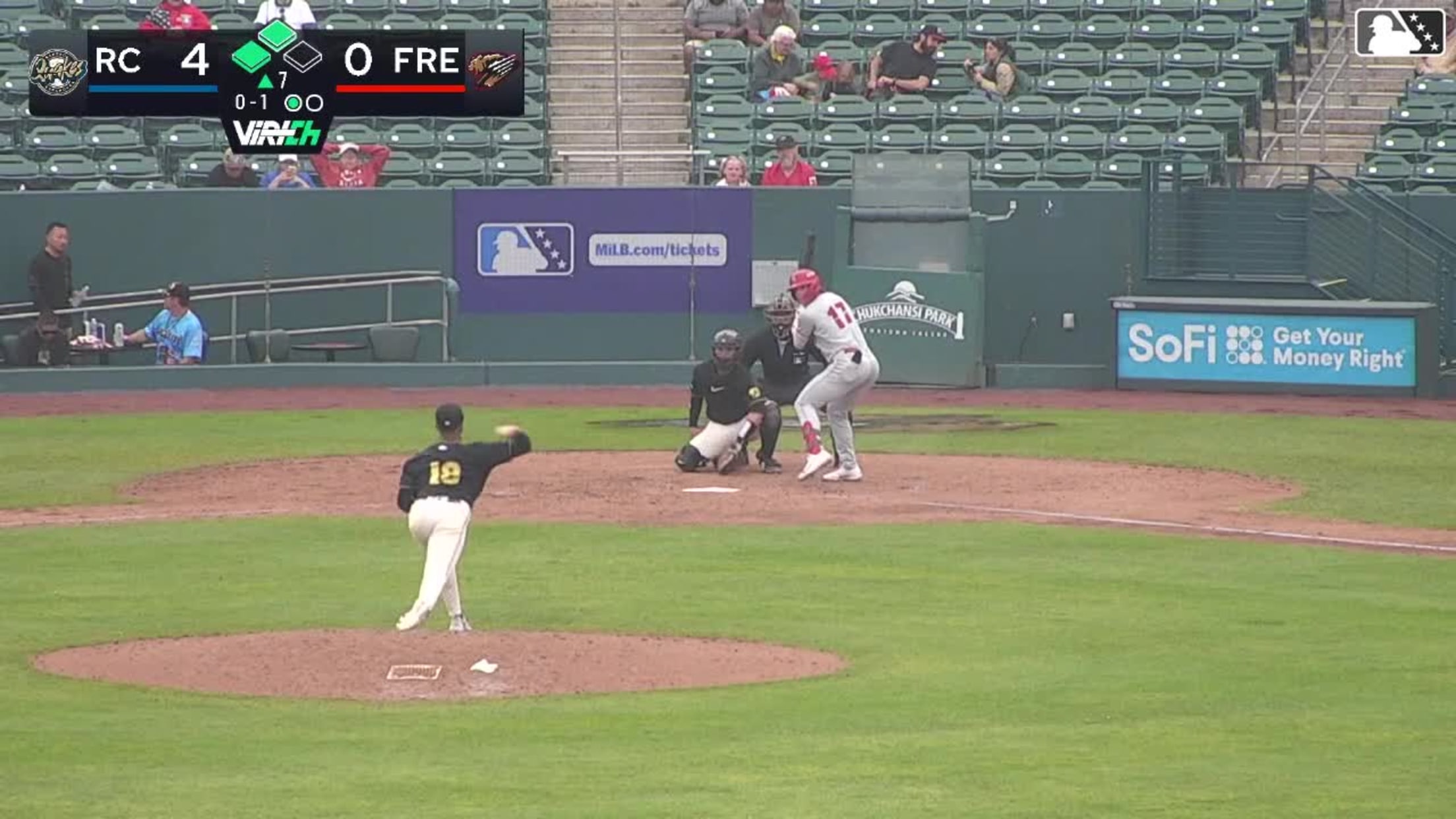 Slate Alford doubles (2) on a sharp line drive to left fielder Clayton Gray. Kendrey Maduro scores. Lucas Ramirez scores.