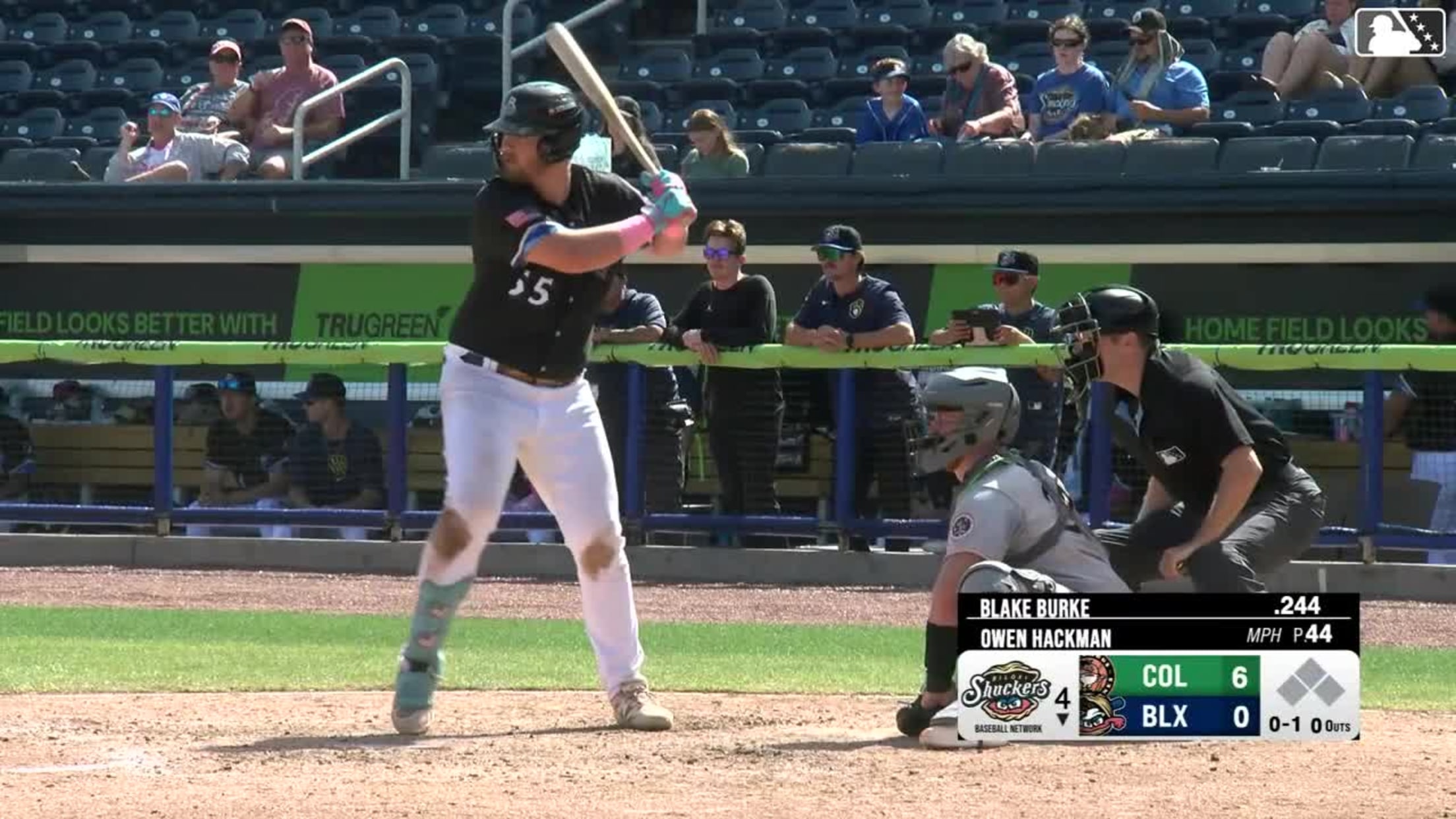 Blake Burke homers (11) on a fly ball to center field.