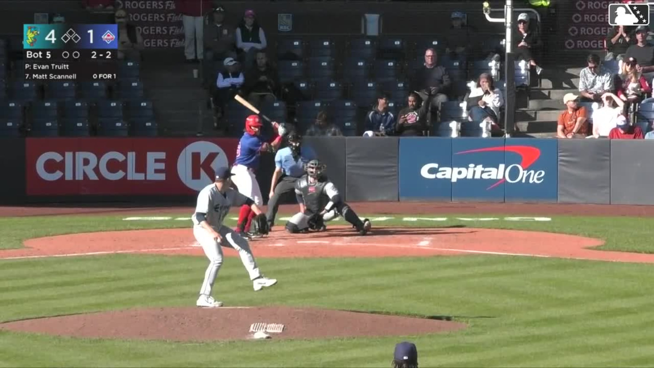 Matt Scannell homers (1) on a fly ball to left center field.