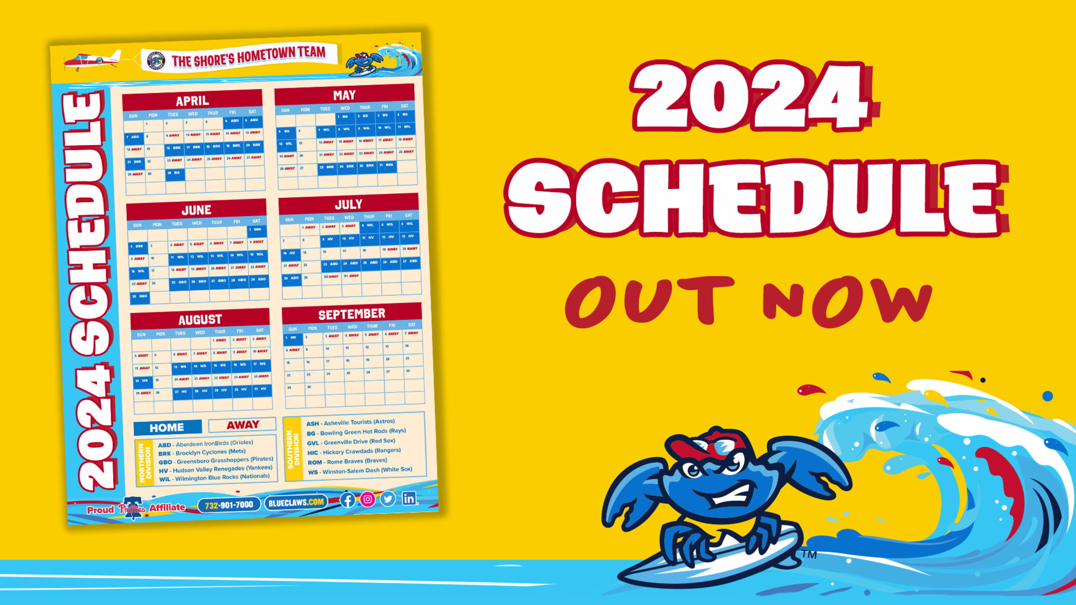 BlueClaws Release 2025 Home Schedule