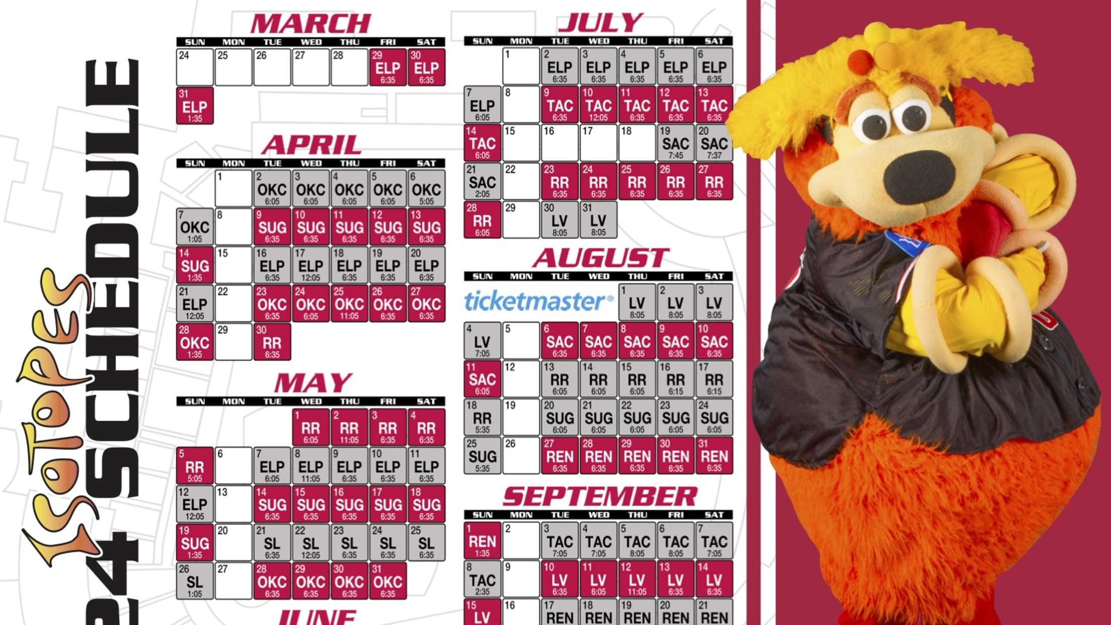 ISOTOPES ANNOUNCE START TIMES FOR 2024 HOME SCHEDULE