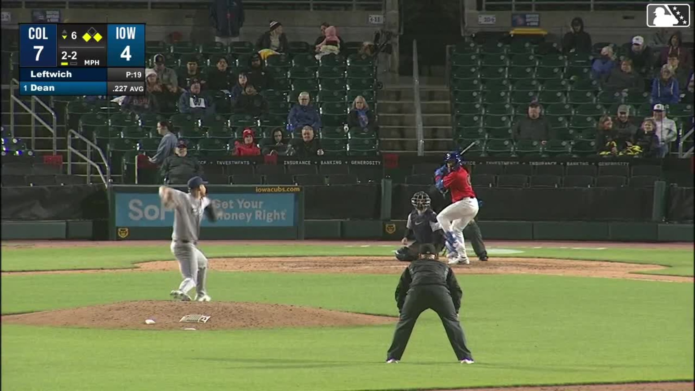Justin Dean triples (2) on a line drive to right fielder Stuart Fairchild. Christian Bethancourt scores. Brett Bateman scores.