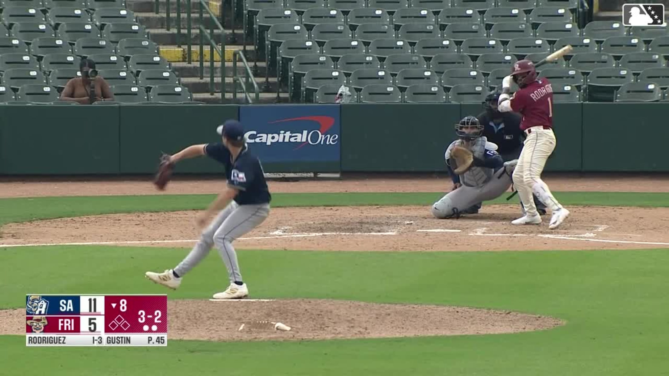 Keyber Rodriguez homers (5) on a fly ball to left field.