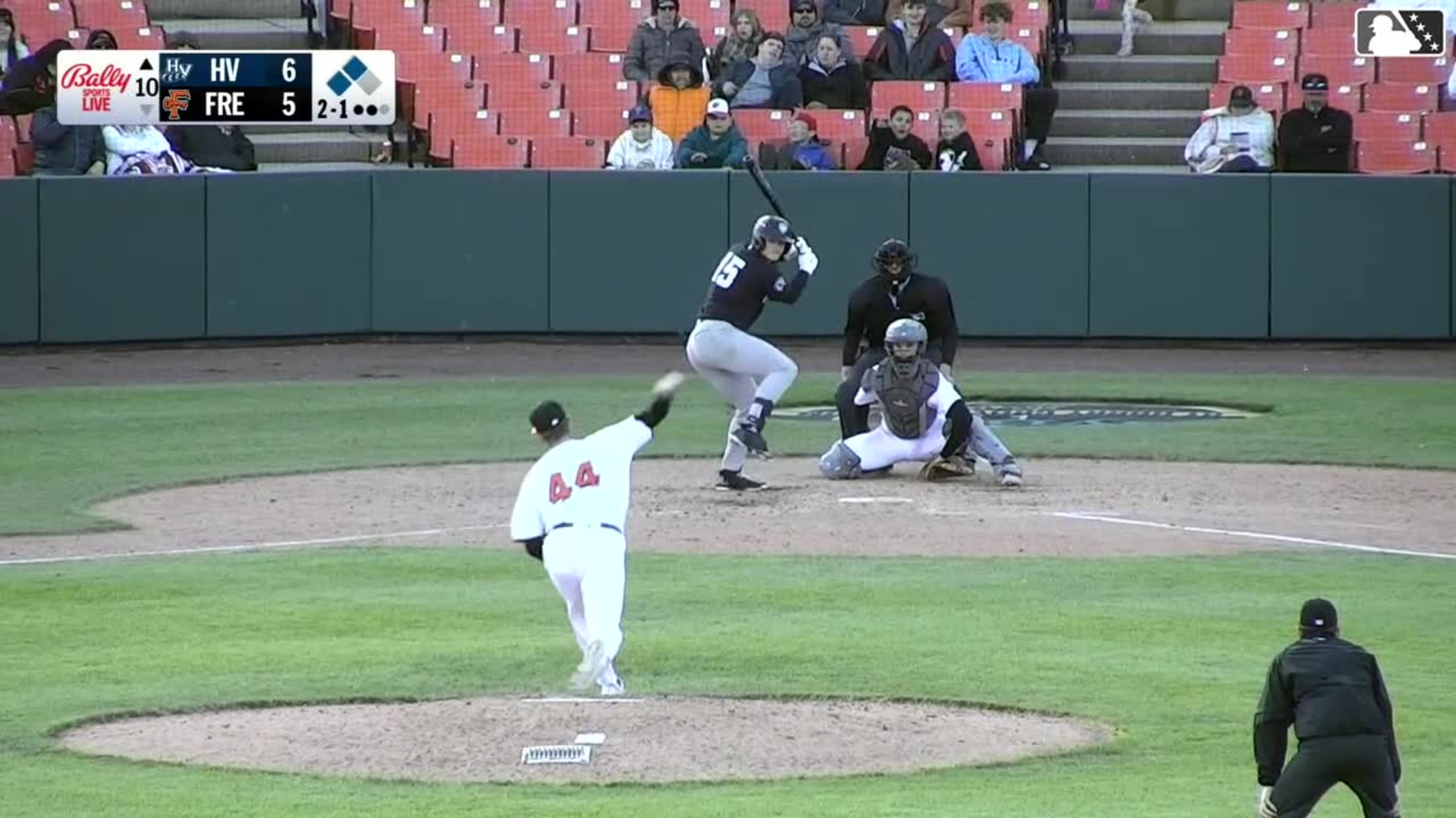 Camden Troyer reaches on a fielding error by first baseman Victor Figueroa. Wilson Rodriguez scores.