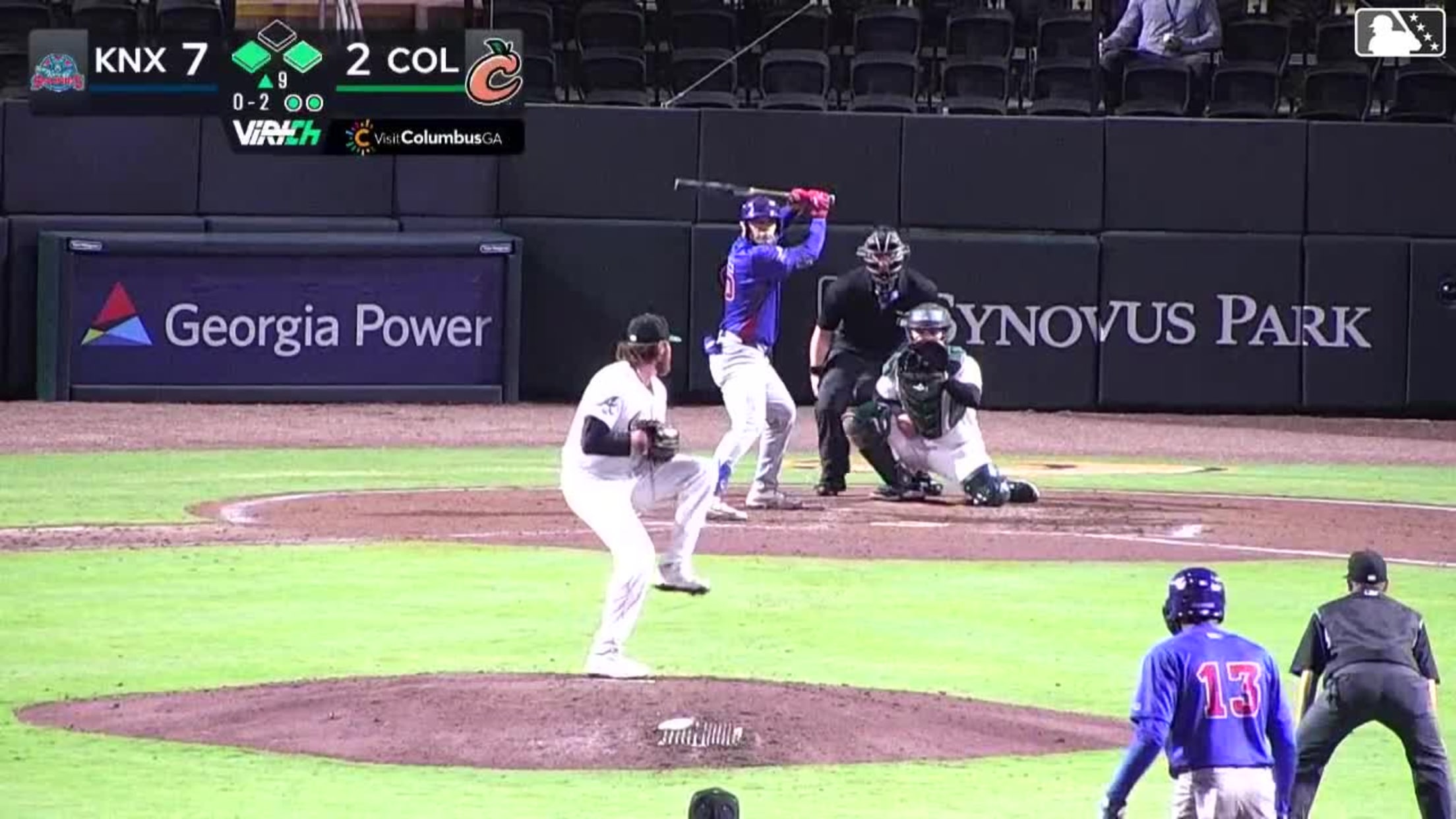 Edgar Alvarez doubles (5) on a line drive to left fielder Patrick Clohisy. Alex Ramírez scores.