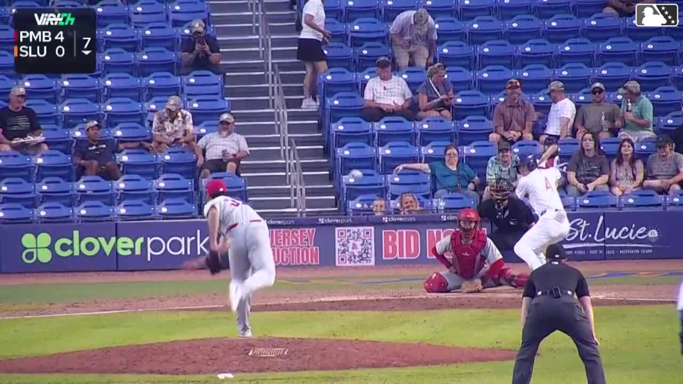 Sam Robertson out on a sacrifice fly to right fielder Brayden Smith. AJ Salgado scores.