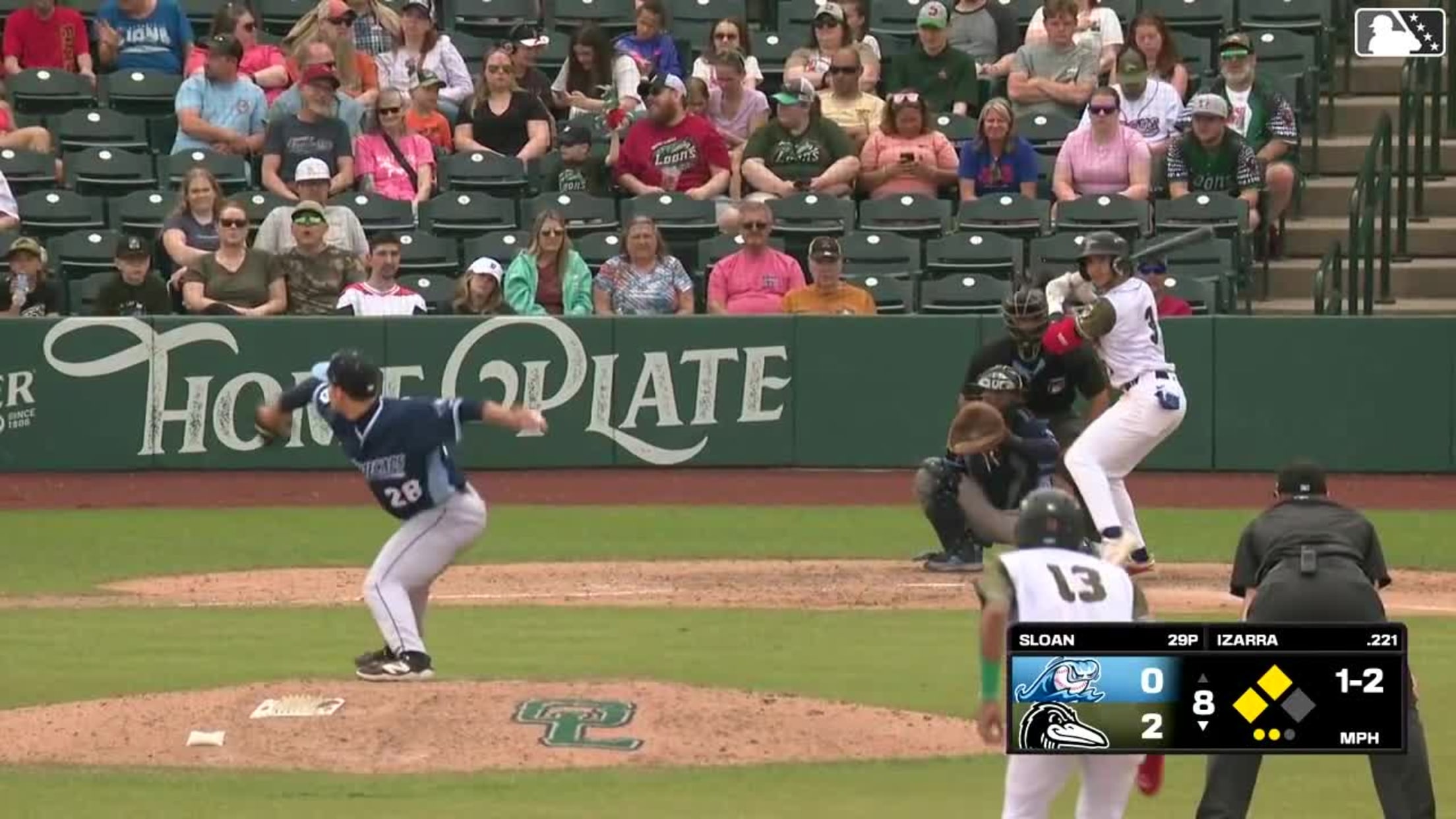 Jose Izarra doubles (5) on a line drive to left fielder Garrett Pennington. Jose Meza scores. Eduardo Guerrero scores.