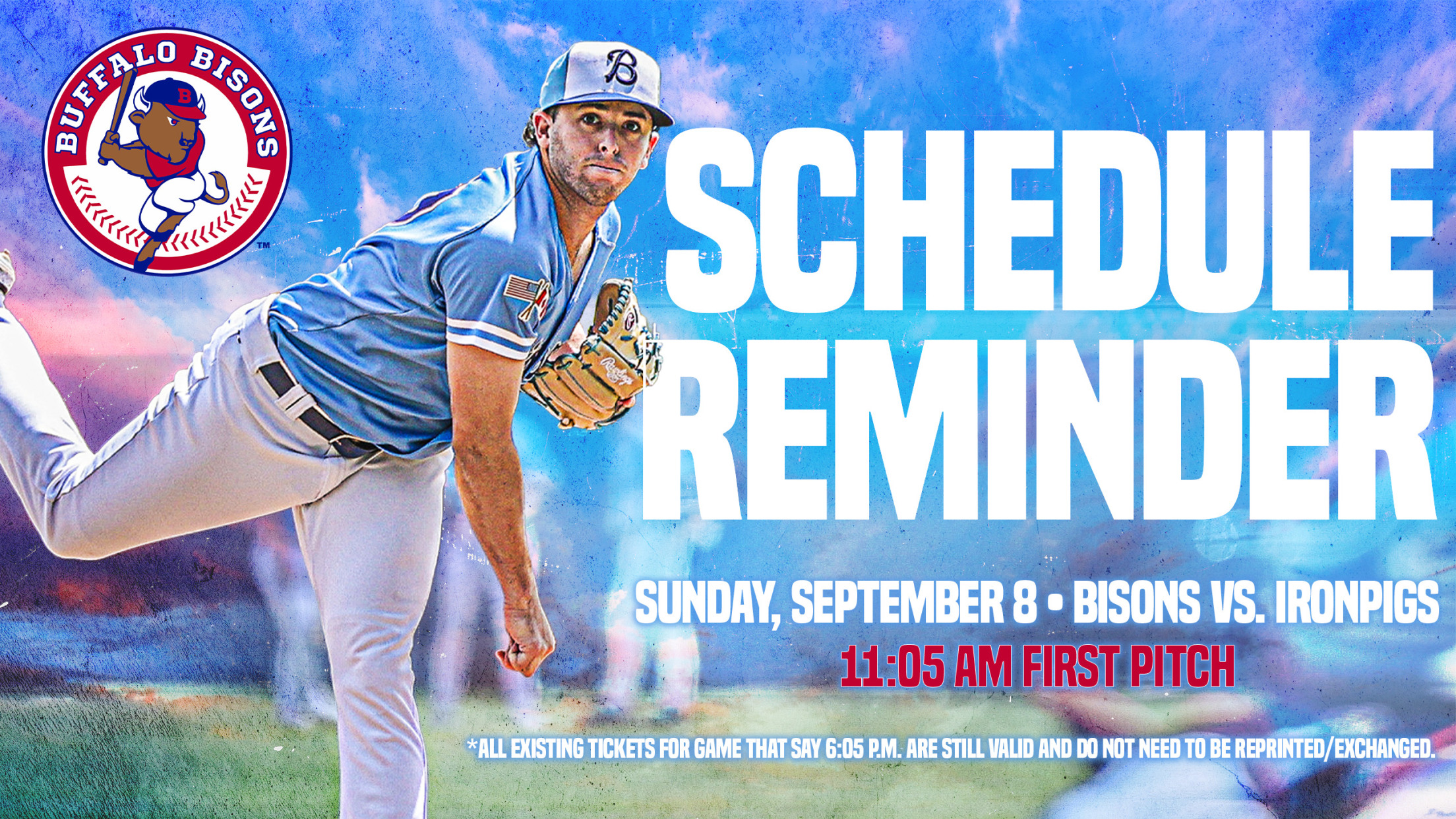 Bisons host IronPigs September 8th at 11 AM | Bisons