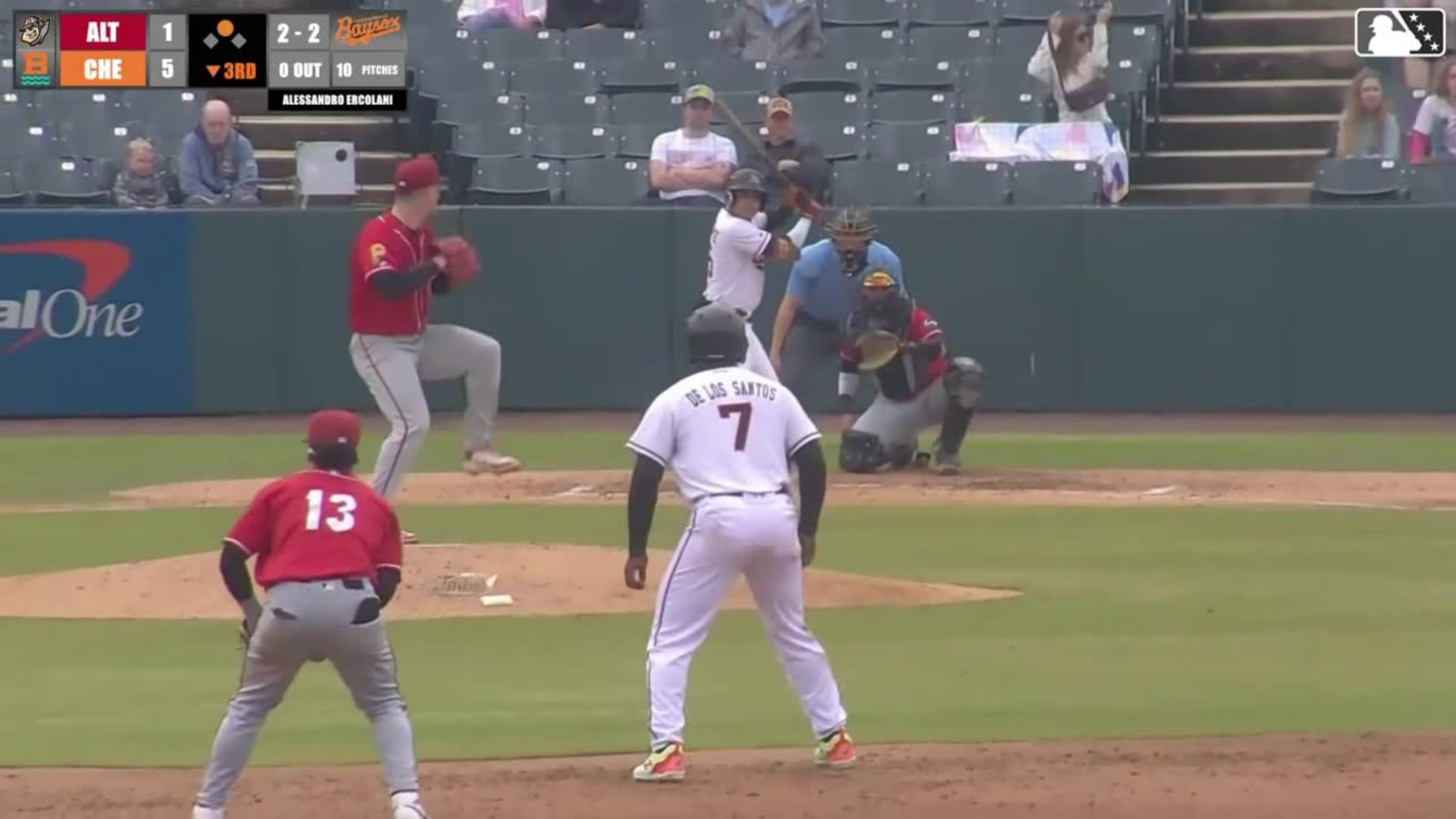 Frederick Bencosme homers (6) on a fly ball to right field. Anderson De Los Santos scores.