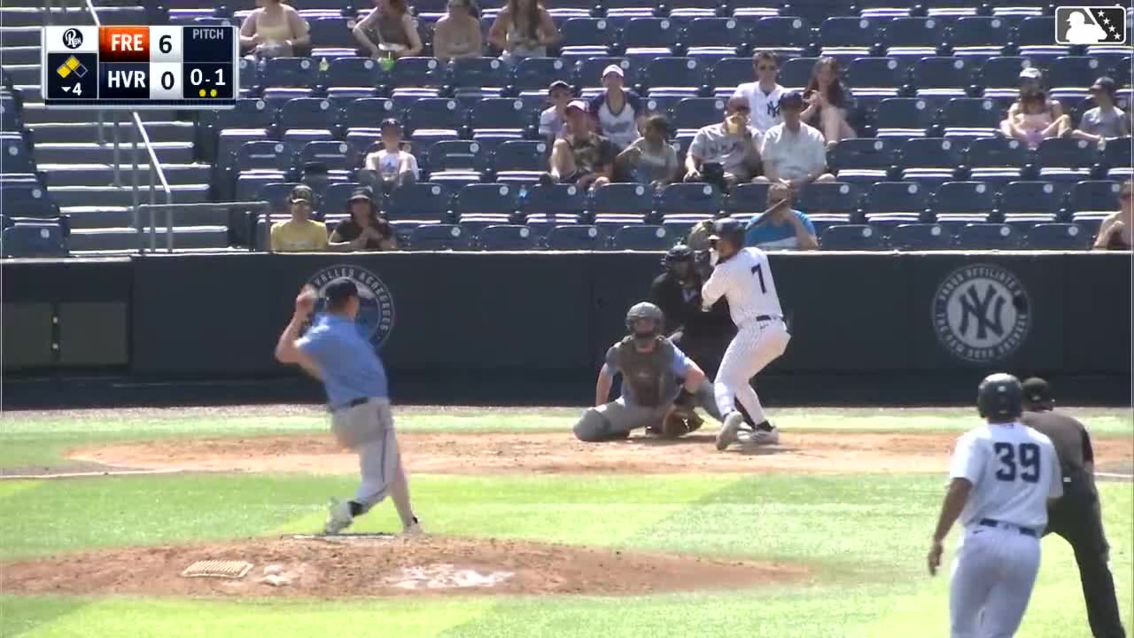 Enmanuel Tejeda doubles (1) on a sharp line drive to left fielder Braylin Tavera. Eric Genther scores. Kyle West scores.