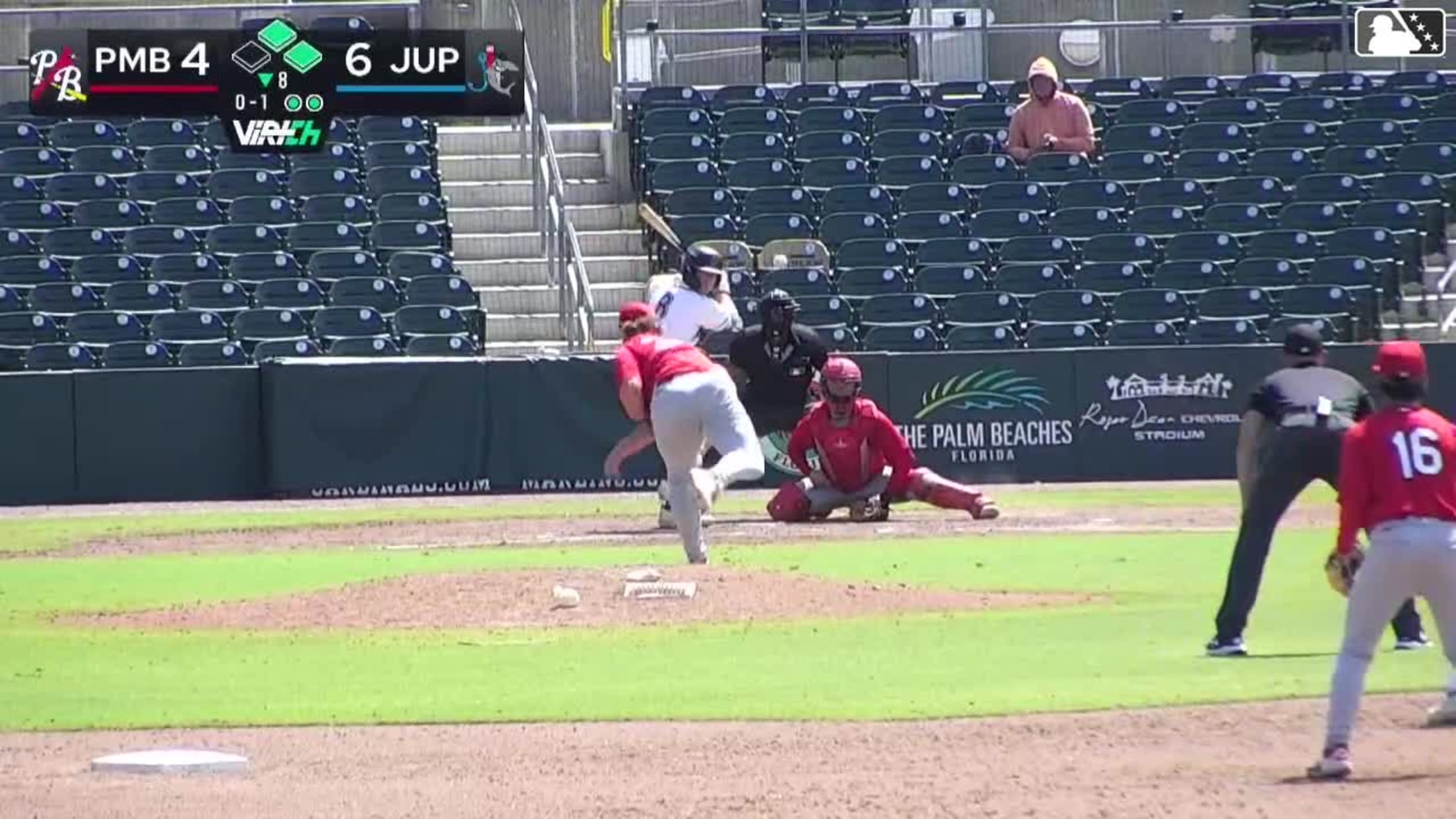 PJ Morlando reaches on a fielding error by first baseman Chase Heath. Emilio Barreras scores. Andres Valor to 3rd.