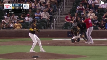 Luken Baker triples (1) on a sharp line drive to left fielder Carlos Rodríguez. Kristian Robinson scores.