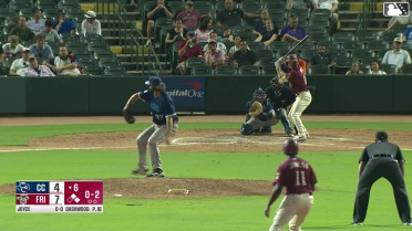 Corey Joyce singles on a ground ball to left fielder Trevor Austin. Keith Jones II scores. Frainyer Chavez to 2nd.