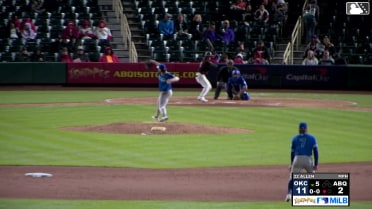 Nicky Lopez triples (1) on a sharp line drive to center fielder Michael Siani.