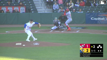 Raylin Heredia homers (5) on a fly ball to right field.