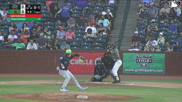 Easton Carmichael homers (9) on a fly ball to right field.