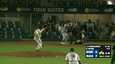Oliver Dunn singles on a ground ball to left fielder Tyler Black. Blake Sabol scores. Raynel Delgado to 3rd. Oliver Dunn to 2nd. Oliver Dunn advances to 2nd, on a throwing error by left fielder Tyler Black.