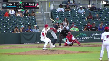 Dax Kilby doubles (1) on a line drive to right fielder Matthew Miura. Isael Arias scores.
