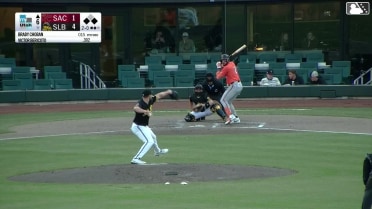 Victor Bericoto singles on a ground ball to right fielder Chris Taylor. Turner Hill scores. Buddy Kennedy to 2nd.