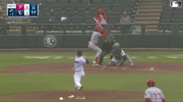 Kehden Hettiger singles on a ground ball to center fielder Kenedy Corona. Aroon Escobar scores. Raylin Heredia scores.