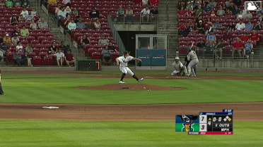 Asbel Gonzalez singles on a line drive to center fielder Jacob McCombs. Nolan Sailors scores.