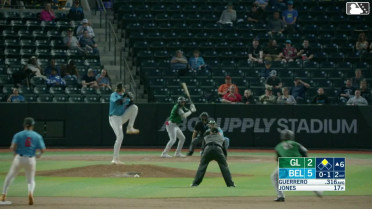 Eduardo Guerrero singles on a ground ball to center fielder Colby Shade. Nico Perez scores.
