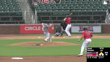 Caleb Bonemer singles on a line drive to center fielder Raudi Rodriguez. Jacob Burke scores.