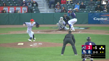 Cutter Coffey singles on a line drive to right fielder Jose Ramos. Jay Harry scores. Cutter Coffey out at 2nd on the throw, right fielder Jose Ramos to shortstop Wyatt Young.