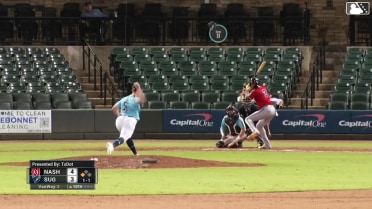 Eduardo Garcia out on a sacrifice fly to left fielder Cavan Biggio. Ethan Murray scores.