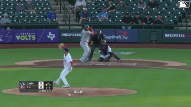 Rowdy Tellez doubles (1) on a sharp line drive to right fielder Aaron Zavala. Jim Jarvis scores.