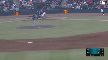 Yolfran Castillo homers (3) on a fly ball to left center field. Sebastian Baquera scores.