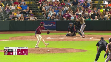 Bill Knight singles on a line drive to center fielder Dylan Dreiling. Jared Sundstrom scores.