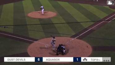 Juan Flores homers (8) on a fly ball to center field.