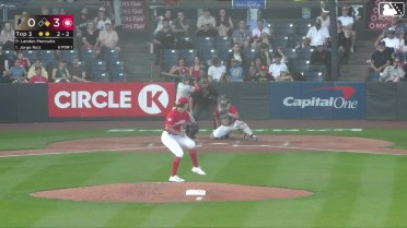 Jorge Ruiz doubles (16) on a fly ball to right fielder David Calabrese. Adrian Placencia scores.