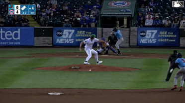 Wilfredo Lara out on a sacrifice fly to right fielder Kade Snell. Colby Shade scores.